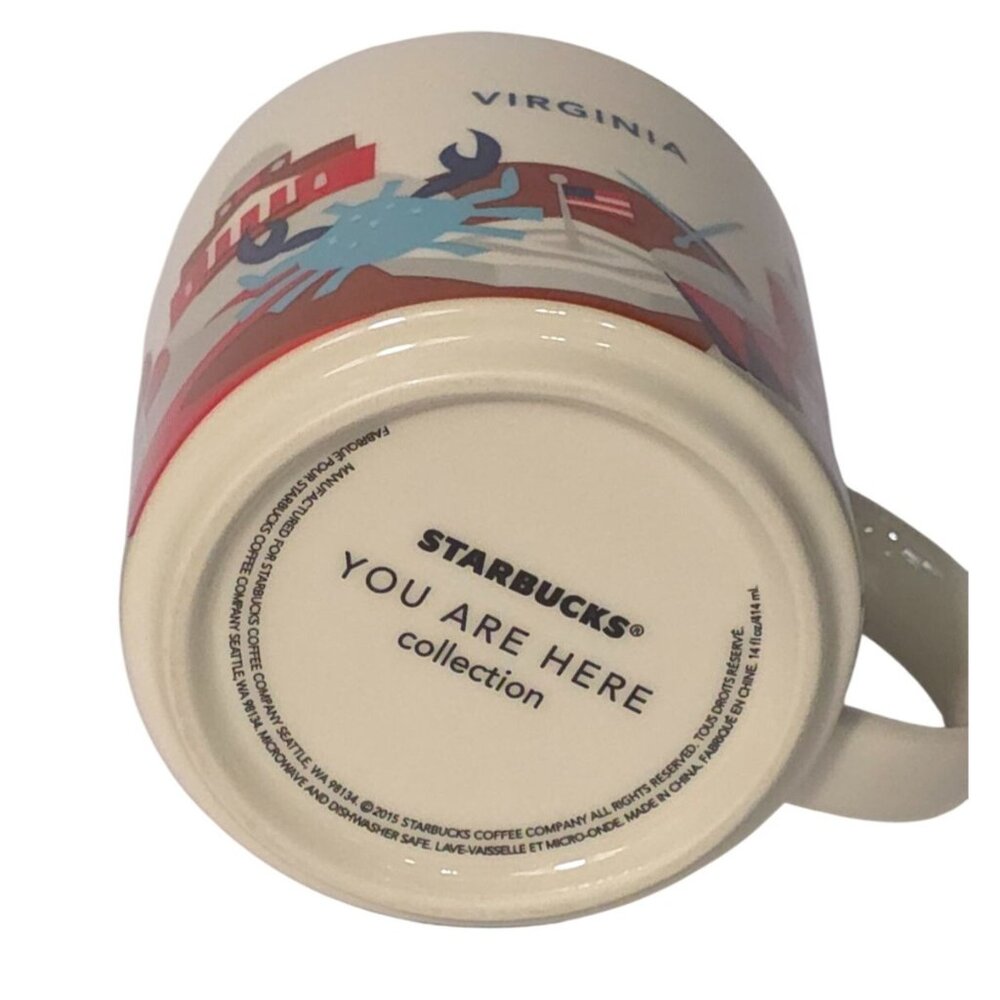 Starbucks Virginia "You Are Here" Collection Coffee Mug 14oz Ceramic Blue Interi - Picture 4 of 4